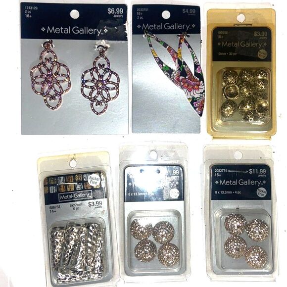 NIP Lot Of 10 Metal Gallery Bead Ends Caps Spacers Multiple Sizes Styles - Picture 1 of 4